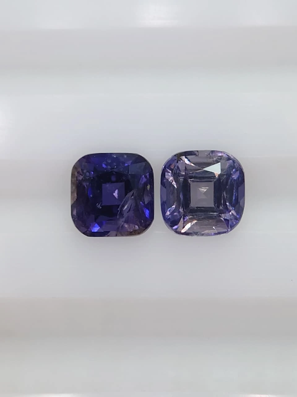 2ct Natural Iolite Pair in Cushion Cut from Madagascar — view 4